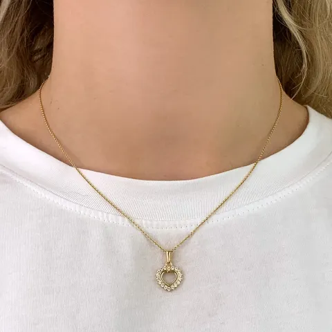 Herz Zirkon Anhänger aus 8 Karat Gold