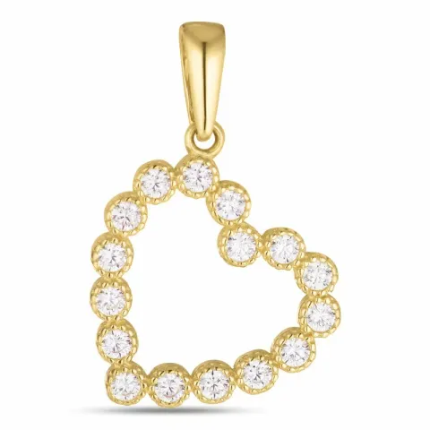 Herz Zirkon Anhänger aus 8 Karat Gold