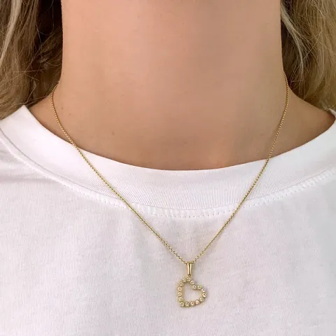Herz Zirkon Anhänger aus 8 Karat Gold