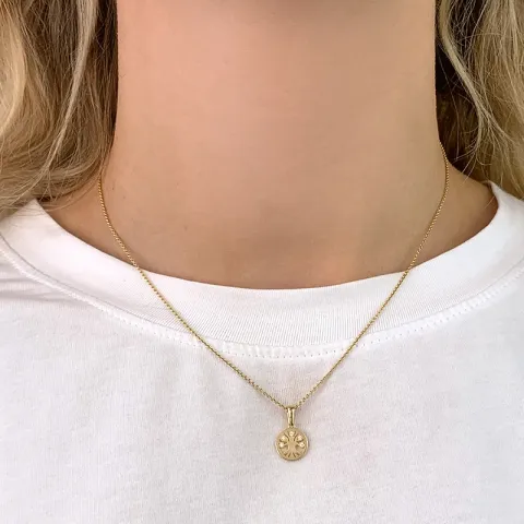 9,5 mm Lebensbaum Zirkon Anhänger aus 8 Karat Gold