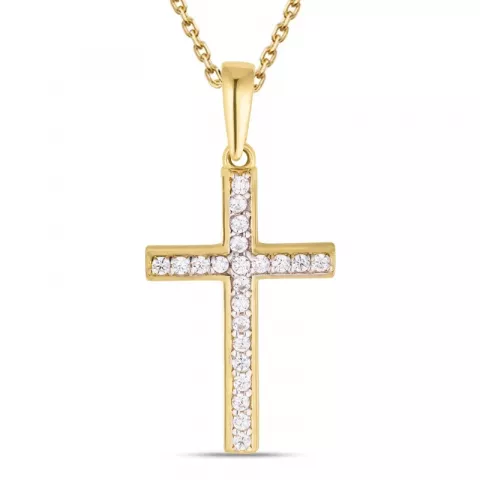 Kreuz Anhänger mit Halskette aus 8 Karat Gold