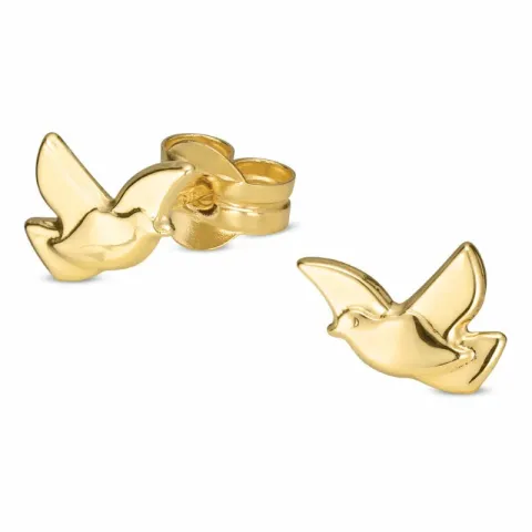 Vogel Ohrstecker in 9 Karat Gold