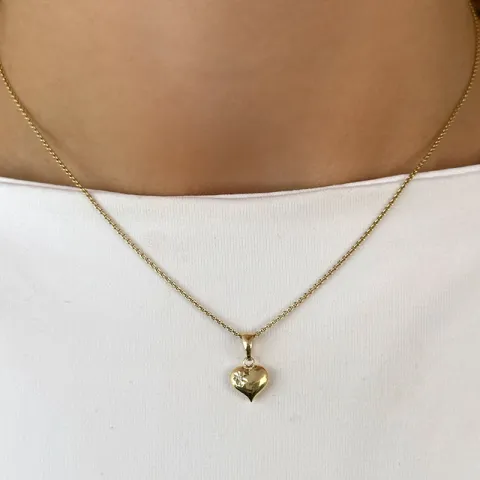 Herz Zirkon Anhänger aus 9 Karat Gold - Amoré