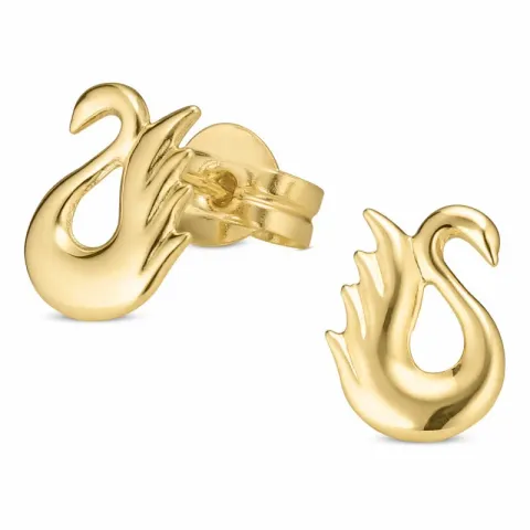 Schwan Ohrstecker in 9 Karat Gold