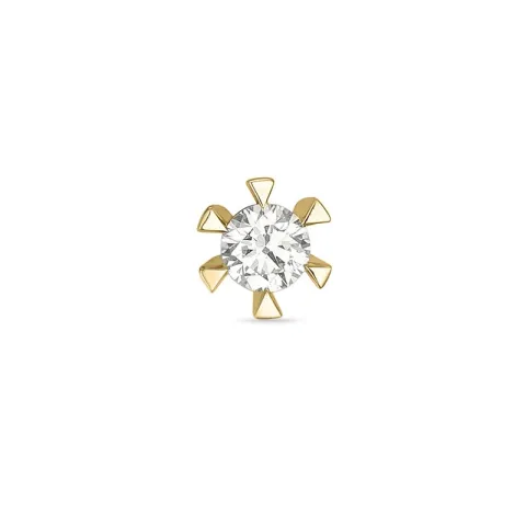 1 x 0,13 ct Diamant Solitärohrstecker in 14 Karat Gold mit Diamant 