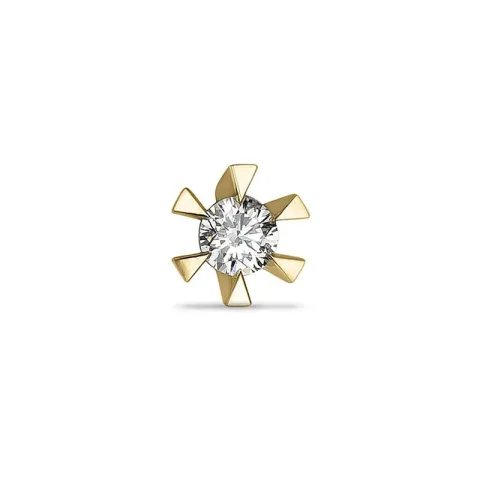 1 x 0,05 ct Solitärohrstecker in 14 Karat Gold mit Diamant 