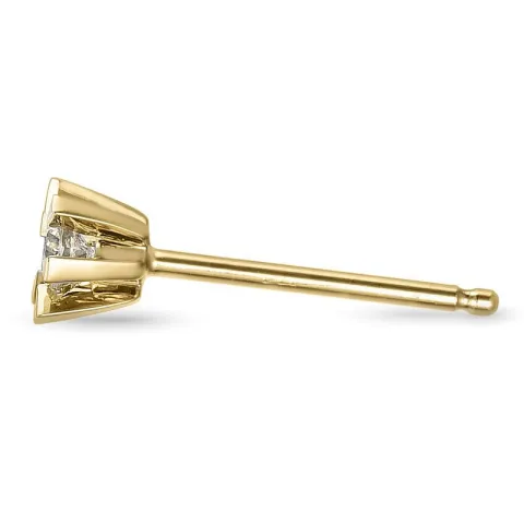 1 x 0,05 ct Solitärohrstecker in 14 Karat Gold mit Diamant 