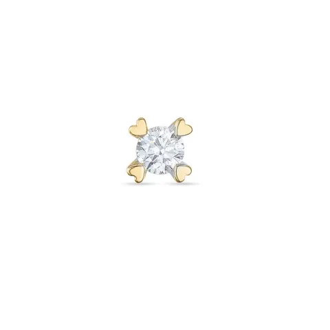 1 x 0,08 ct Diamant Solitärohrstecker in 14 Karat Gold mit Diamant 