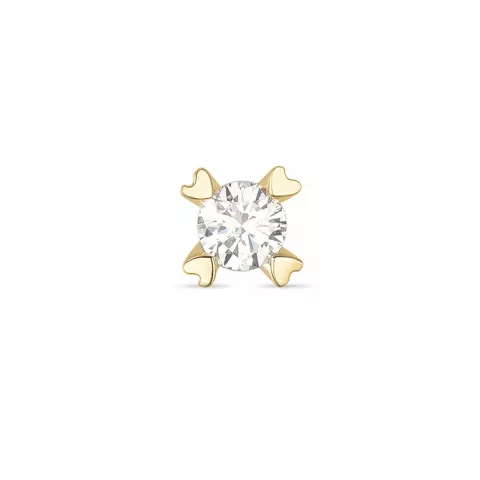 1 x 0,11 ct Diamant Solitärohrstecker in 14 Karat Weißgold mit Diamant 