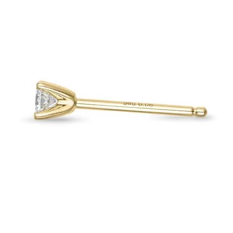 1 x 0,08 ct Diamant Solitärohrstecker in 14 Karat Gold mit Diamant 
