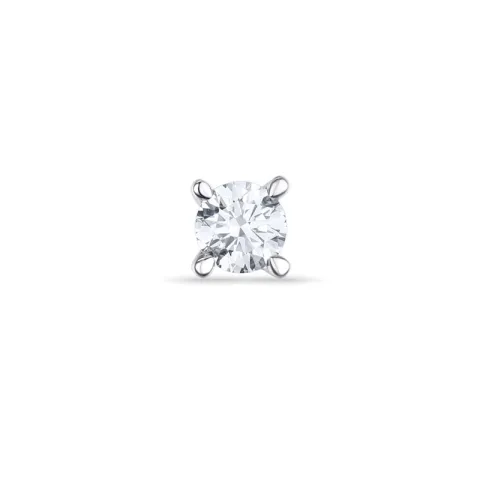 1 x 0,16 ct Diamant Solitärohrstecker in 14 Karat Weißgold mit Diamant 