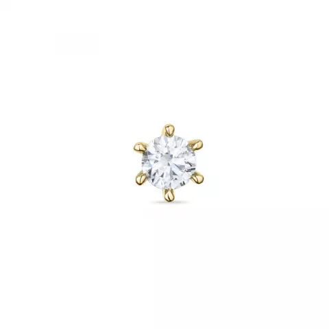 1 x 0,11 ct Diamant Solitärohrstecker in 14 Karat Gold mit Diamant 