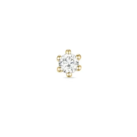 1 x 0,08 ct Diamant Solitärohrstecker in 14 Karat Gold mit Diamant 