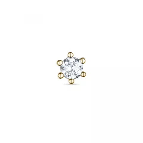 1 x 0,09 ct Diamant Solitärohrstecker in 14 Karat Gold mit Diamant 