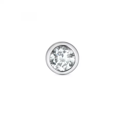 1 x 0,12 ct Diamant Solitärohrstecker in 14 Karat Weißgold mit Diamant 