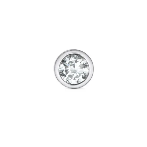 1 x 0,12 ct Diamant Solitärohrstecker in 14 Karat Weißgold mit Diamant
