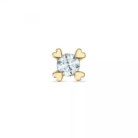 1 x 0,03 ct Solitärohrstecker in 14 Karat Gold mit Diamant 