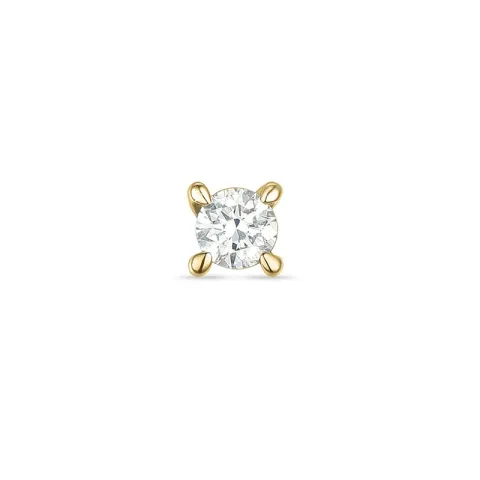 1 x 0,03 ct Solitärohrstecker in 14 Karat Gold mit Diamant 