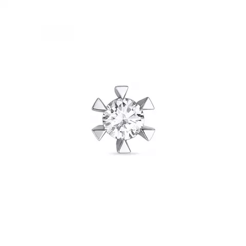 1 x 0,11 ct Diamant Solitärohrstecker in 14 Karat Weißgold mit Diamant 