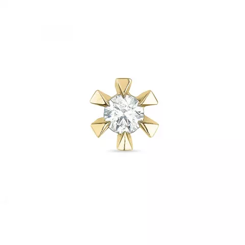 1 x 0,03 ct Solitärohrstecker in 14 Karat Gold mit Diamant 