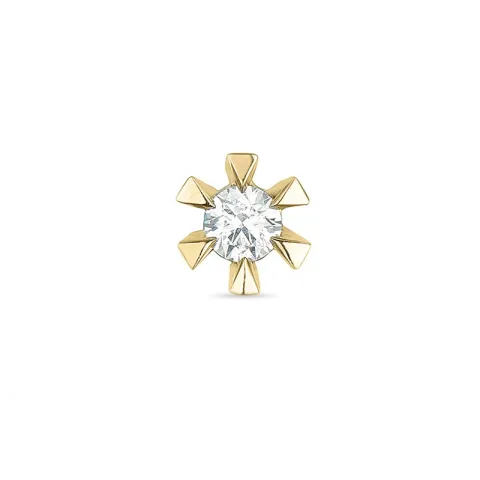 1 x 0,03 ct Solitärohrstecker in 14 Karat Gold mit Diamant 