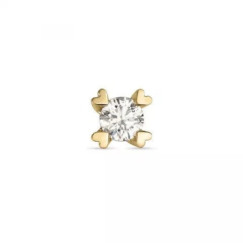 1 x 0,10 ct Diamant Solitärohrstecker in 14 Karat Gold mit Diamant 