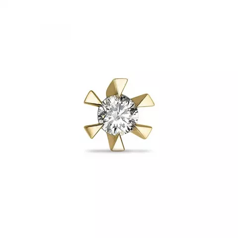 1 x 0,04 ct Solitärohrstecker in 14 Karat Gold mit Diamant 