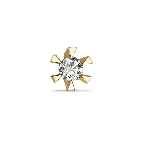 1 x 0,04 ct Solitärohrstecker in 14 Karat Gold mit Diamant
