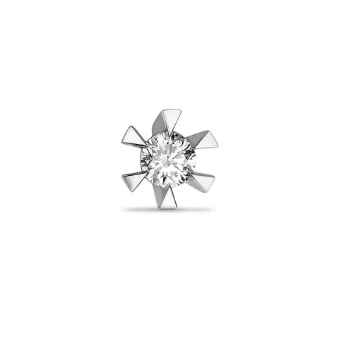 1 x 0,04 ct Solitärohrstecker in 14 Karat Weißgold mit Diamant