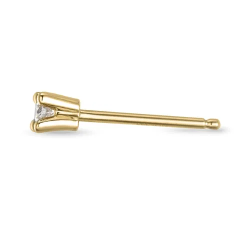1 x 0,04 ct Solitärohrstecker in 14 Karat Gold mit Diamant