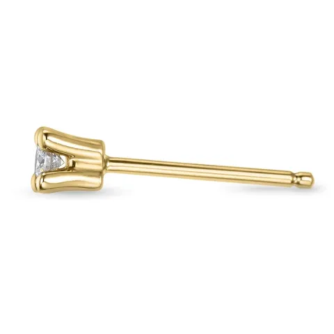 1 x 0,05 ct Solitärohrstecker in 14 Karat Gold mit Diamant