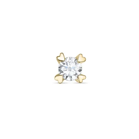 1 x 0,06 ct Diamant Solitärohrstecker in 14 Karat Gold mit Diamant 