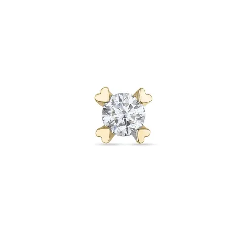 1 x 0,07 ct Diamant Solitärohrstecker in 14 Karat Gold mit Diamant 
