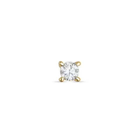 1 x 0,04 ct Solitärohrstecker in 14 Karat Gold mit Diamant 