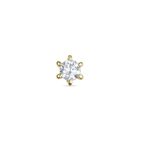 1 x 0,04 ct Solitärohrstecker in 14 Karat Gold mit Diamant 