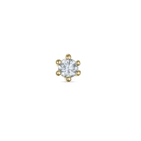 1 x 0,04 ct Solitärohrstecker in 14 Karat Gold mit Diamant 