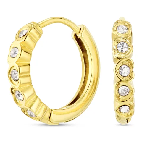 14 mm Wasserfester Zirkon Kreole in vergoldetem Stahl - OCEANA