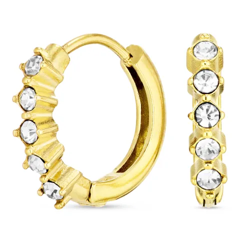 14 mm Wasserfester Zirkon Kreole in vergoldetem Stahl - OCEANA