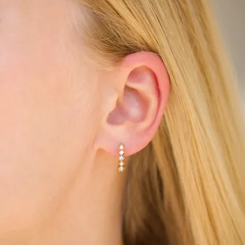 14 mm Wasserfester Zirkon Kreole in vergoldetem Stahl - OCEANA