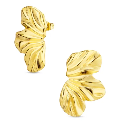 Wasserfester Blumen Ohrringe in vergoldetem Stahl - OCEANA