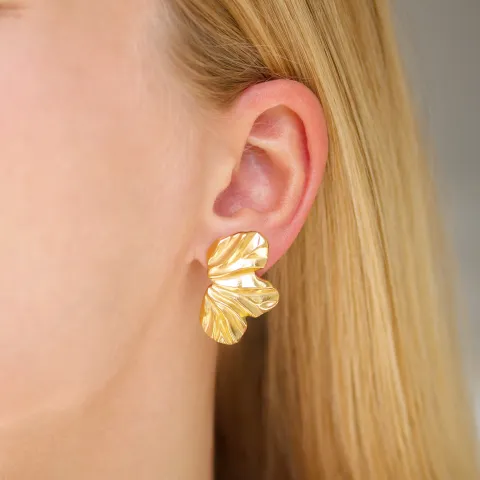 Wasserfester Blumen Ohrringe in vergoldetem Stahl - OCEANA