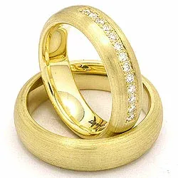 Trauringe aus 14 Karat Gold 0,20 ct - set