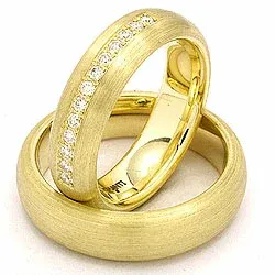 Trauringe aus 14 Karat Gold 0,20 ct - set