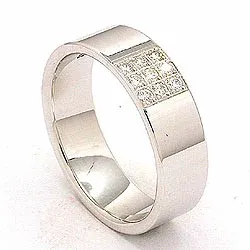 Diamant Trauring aus 14 Karat Weißgold 0,149 ct