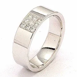 Diamant Trauring aus 14 Karat Weißgold 0,149 ct