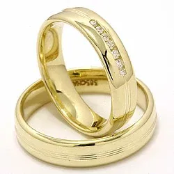 trauringe aus 14 Karat Gold 0,091 ct - set