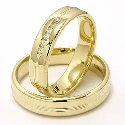 trauringe aus 14 Karat Gold 0,091 ct - set