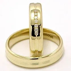 trauringe aus 14 Karat Gold 0,091 ct - set