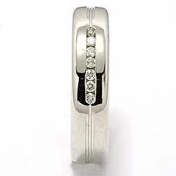 Brillant Trauring aus 14 Karat Weißgold 7 x 0,013 ct