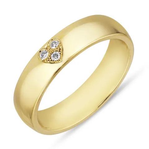 Herz Trauring aus 14 Karat Gold 0,075 ct